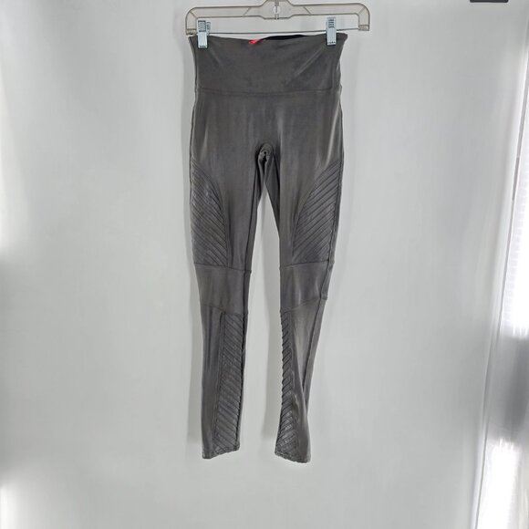 SPANX‎ Faux Leather Moto Legging in Gunmetal size S - Picture 3 of 7